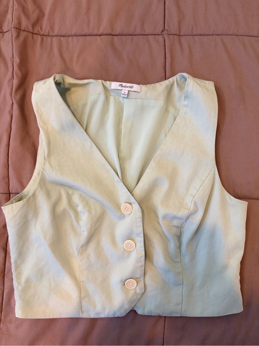 Madewell Mint Green Lined Vest